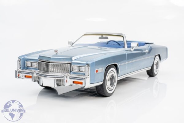 MCG 1:18 Cadillac Eldorado Convertible 1976 Light Blue Metallic (MCG18472) Diecast Model 16 MCG - 1:18 Cadillac Eldorado Convertible 1976 Light Blue Metallic - Diecast Model