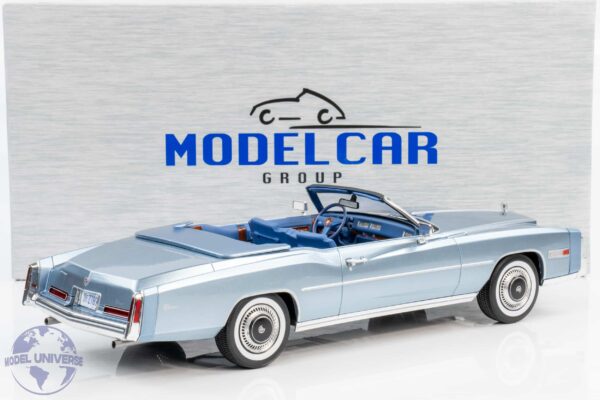 MCG 1:18 Cadillac Eldorado Convertible 1976 Light Blue Metallic (MCG18472) Diecast Model 13 MCG - 1:18 Cadillac Eldorado Convertible 1976 Light Blue Metallic - Diecast Model