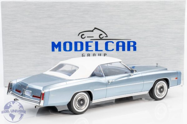 MCG 1:18 Cadillac Eldorado Convertible 1976 Light Blue Metallic (MCG18472) Diecast Model 12 MCG - 1:18 Cadillac Eldorado Convertible 1976 Light Blue Metallic - Diecast Model