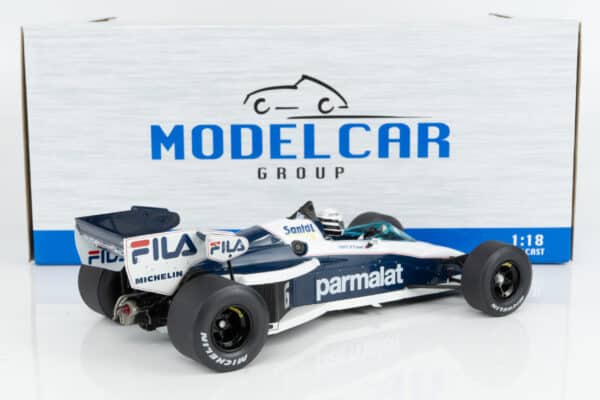 MCG 1:18 Brabham BT52 No.6 Parmalat Riccardo Patrese Winner 1983 South African GP (MCG18619) Diecast Model 12 MCG 1:18 Brabham BT52 No.6 Parmalat Riccardo Patrese Winner 1983 South African GP (MCG18619) Diecast Model