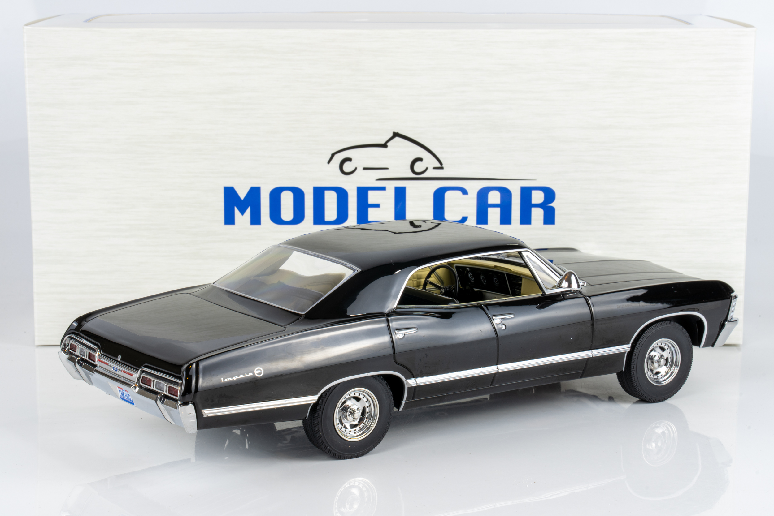 MCG 1:18 Chevrolet Impala Black 1967 from "Supernatural" TV Series (MCG181006) Diecast Model 2 MCG 1:18 Chevrolet Impala Black 1967 from "Supernatural" TV Series (MCG181006) Diecast Model - Image 2