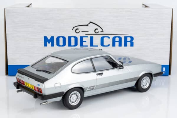 Diecast Model Shop - Model Universe 55 Alternative view of MCG 1:18 Ford Capri Mk3 3.0S Strato Silver from "The Professionals" TV Series 1978 (MCG18349) Limited Edition Diecast Model