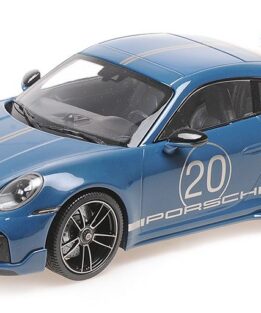 Minichamps 155069170 Porsche 911 Turbo S Blue Sport Coupe 2021 Diecast Model Car