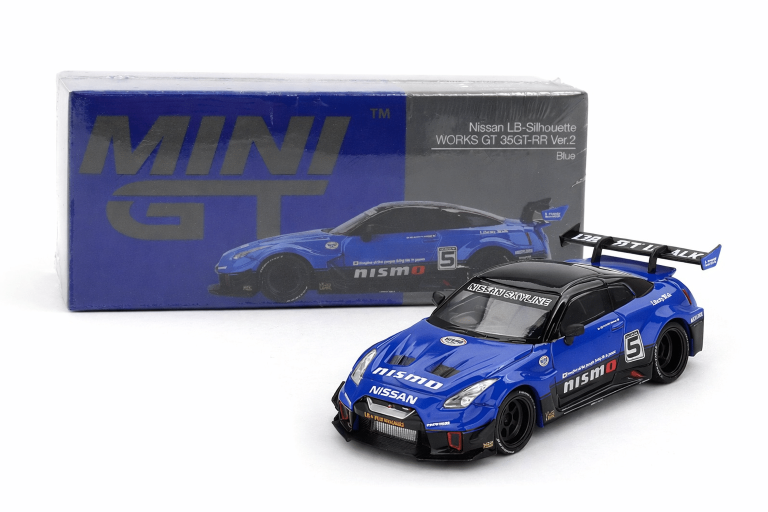 Mini GT - 1:64 LB Works Nissan 35GT-RR Silhouette Ver.2 Blue (RHD) - Diecast Model