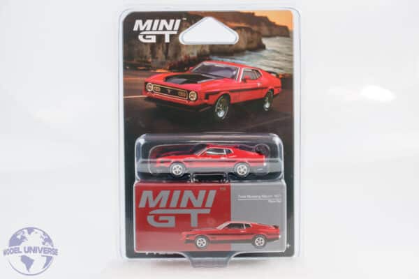MiniGT - 1:64 Ford Mustang Mach1 1971 Race Red - Blister Package - Diecast Model