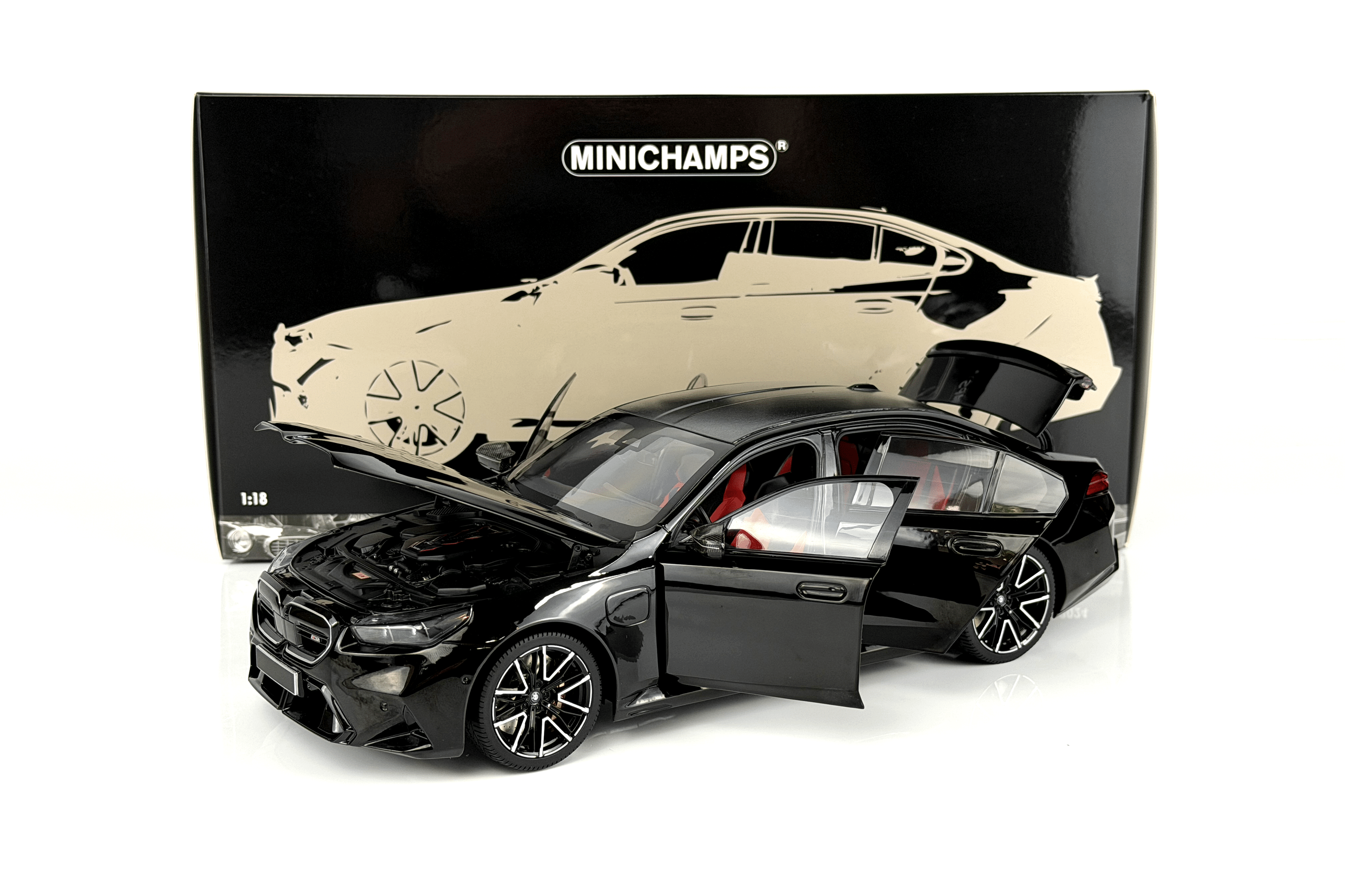 Minichamps 1:18 BMW M5 2024 (G90) 2024 Black (110023801) Diecast Model 2 Minichamps 1:18 BMW M5 2024 (G90) 2024 Black (110023801) Diecast Model - Image 2