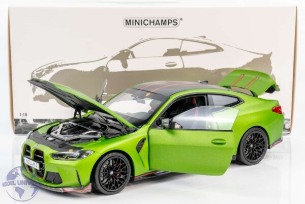 Minichamps - 1:18 BMW M4 CSL Matt Green Metallic 2022 - Diecast Model 12 Minichamps - 1:18 BMW M4 CSL Matt Green Metallic 2022 - Diecast Model