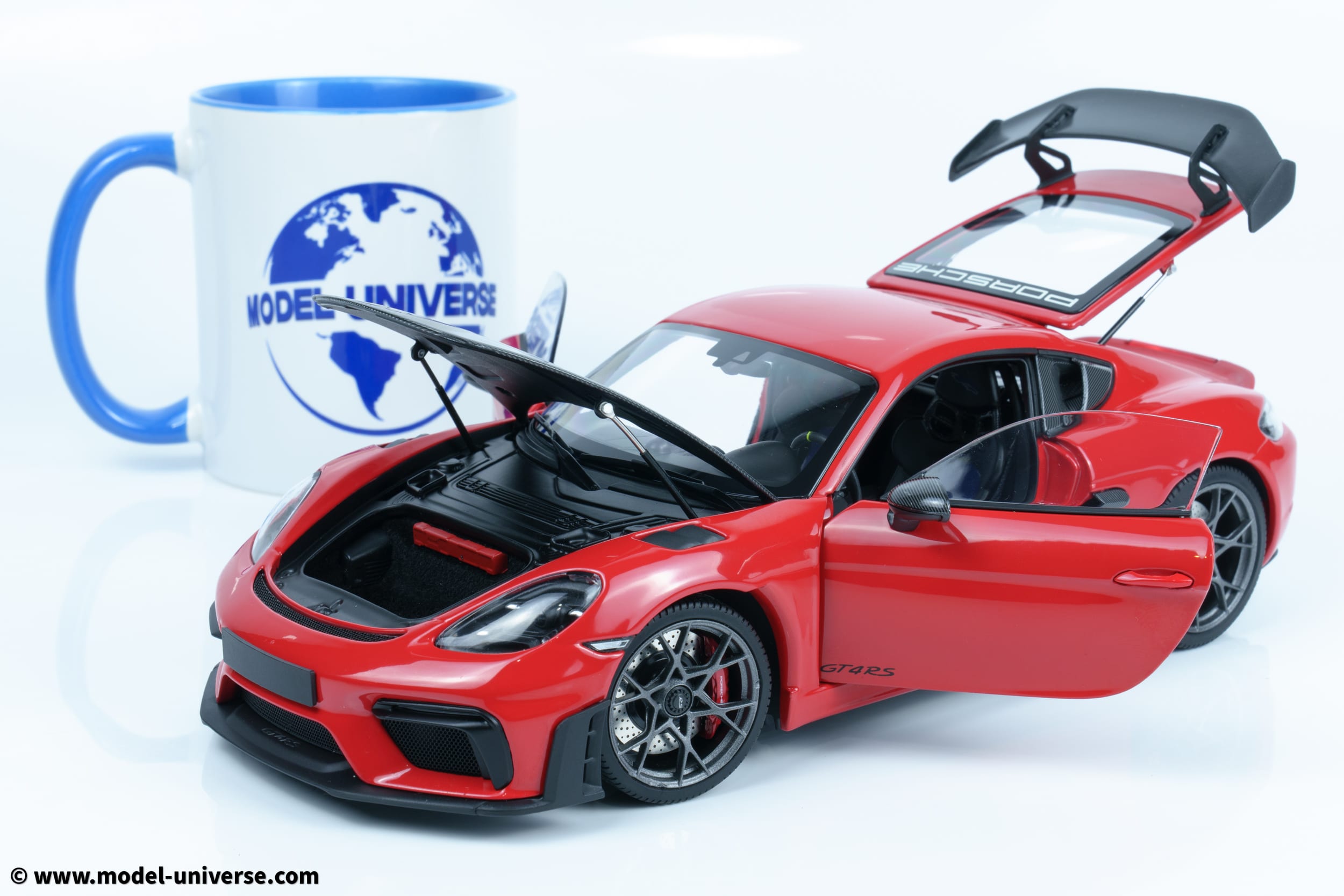 Minichamps - 1:18 Porsche Cayman GT4 RS Red w/Weissach Package 2024 - Diecast Model 1 Minichamps - 1:18 Porsche Cayman GT4 RS Red w/Weissach Package 2024 - Diecast Model