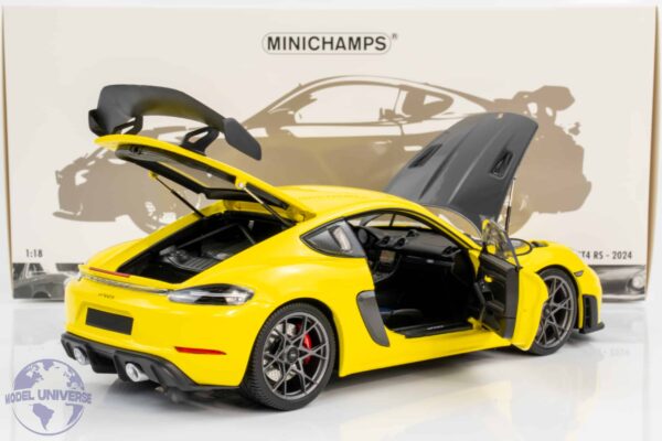 Minichamps - 1:18 Porsche Cayman GT4 RS Yellow w/Weissach Package 2024 - Diecast Model 13 Minichamps - 1:18 Porsche Cayman GT4 RS Yellow w/Weissach Package 2024 - Diecast Model