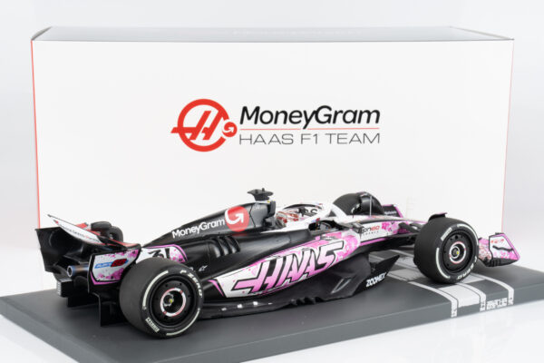 Diecast Model Shop - Model Universe 58 Alternative view of Minichamps 1:18 Haas F1 Team VF-25 No.31 Esteban Ocon Japanese GP 2025 (117250331) Limited Edition Resin Model