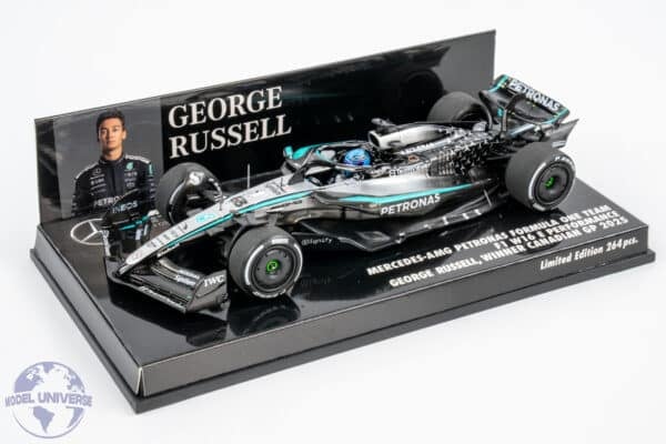 Minichamps - 1:43 Mercedes-AMG Petronas F1 W16 No.63 George Russell Winner Canadian GP 2025 - Limited Edition Resin Model