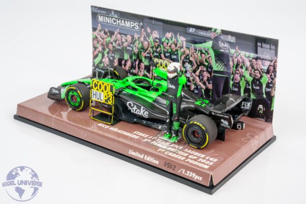Minichamps - 1:43 Stake Kick Sauber F1 C45 No.27 Nico Hulkenburg 3rd Place British GP 2025 - Limited Edition Resin Model with Figurine 9 Minichamps - 1:43 Stake Kick Sauber F1 C45 No.27 Nico Hulkenburg 3rd Place British GP 2025 - Limited Edition Resin Model with Figurine