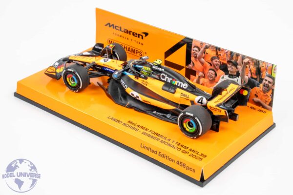 Minichamps - 1:43 Mclaren F1 MCL39 No.4 Lando Norris Winner Monaco GP 2025 - Limited Edition Resin Model 4 Minichamps - 1:43 Mclaren F1 MCL39 No.4 Lando Norris Winner Monaco GP 2025 - Limited Edition Resin Model