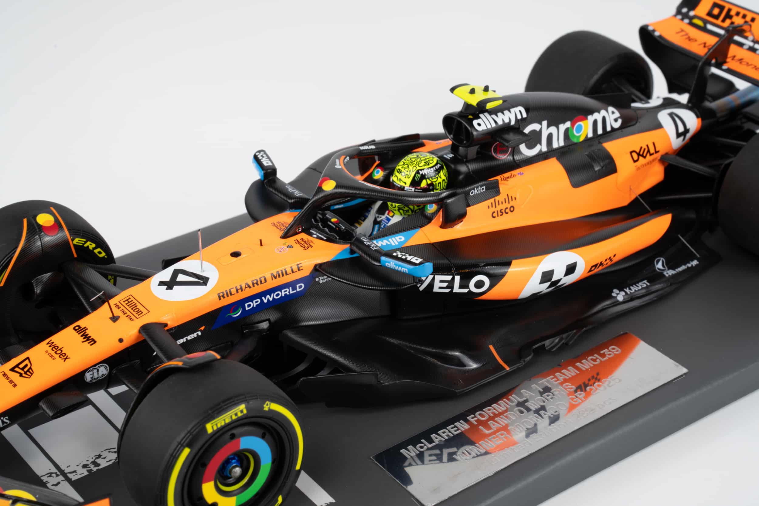 Minichamps 1:18 McLaren F1 MCL39 No.4 Lando Norris Winner Monaco GP 2025 (537252504) Limited Edition Resin Model 7 Minichamps 1:18 McLaren F1 MCL39 No.4 Lando Norris Winner Monaco GP 2025 (537252504) Limited Edition Resin Model - Image 7