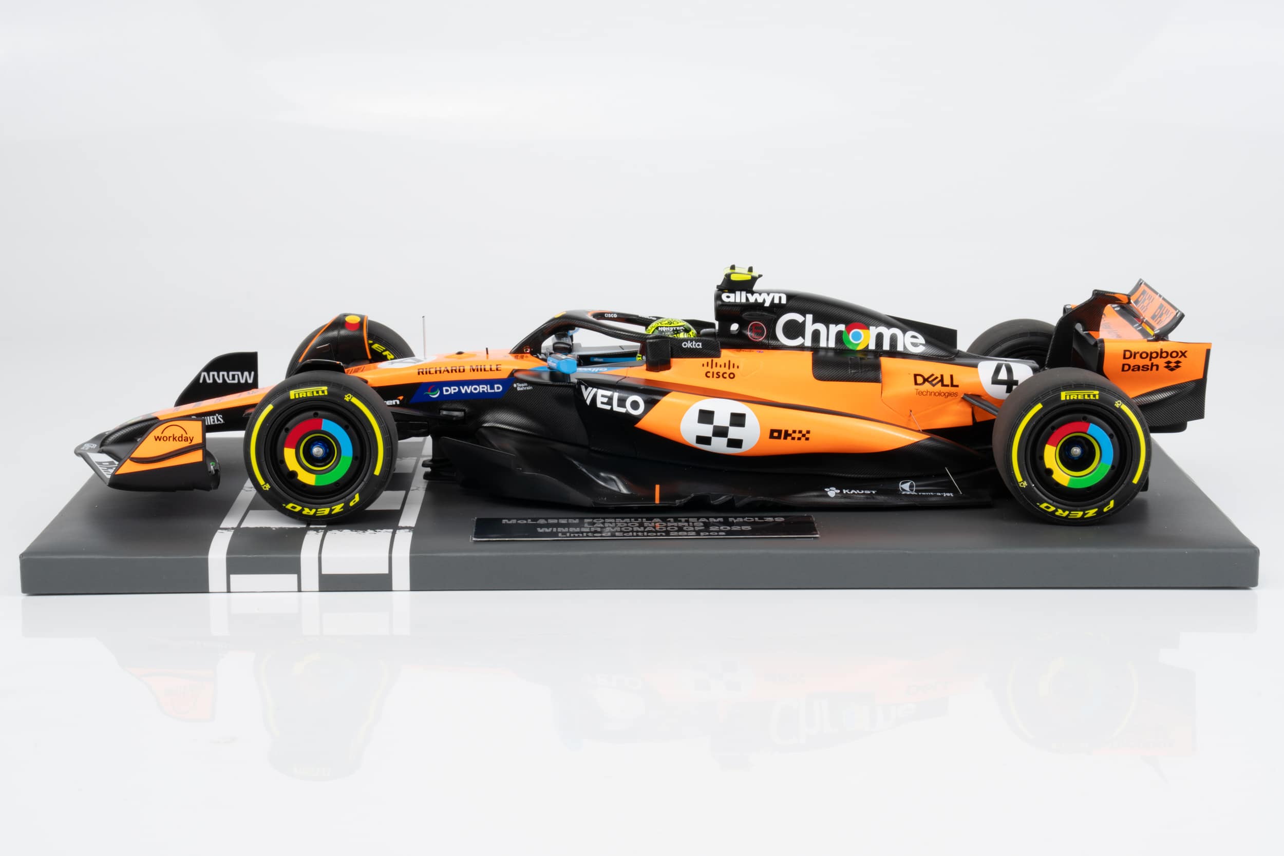 Minichamps 1:18 McLaren F1 MCL39 No.4 Lando Norris Winner Monaco GP 2025 (537252504) Limited Edition Resin Model 12 Minichamps 1:18 McLaren F1 MCL39 No.4 Lando Norris Winner Monaco GP 2025 (537252504) Limited Edition Resin Model - Image 12