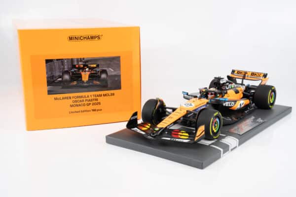 Minichamps 1:18 McLaren F1 MCL39 No.81 Oscar Piastri Monaco GP 2025 (537252581) Limited Edition Resin Model 6 Minichamps 1:18 McLaren F1 MCL39 No.81 Oscar Piastri Monaco GP 2025 (537252581) Limited Edition Resin Model