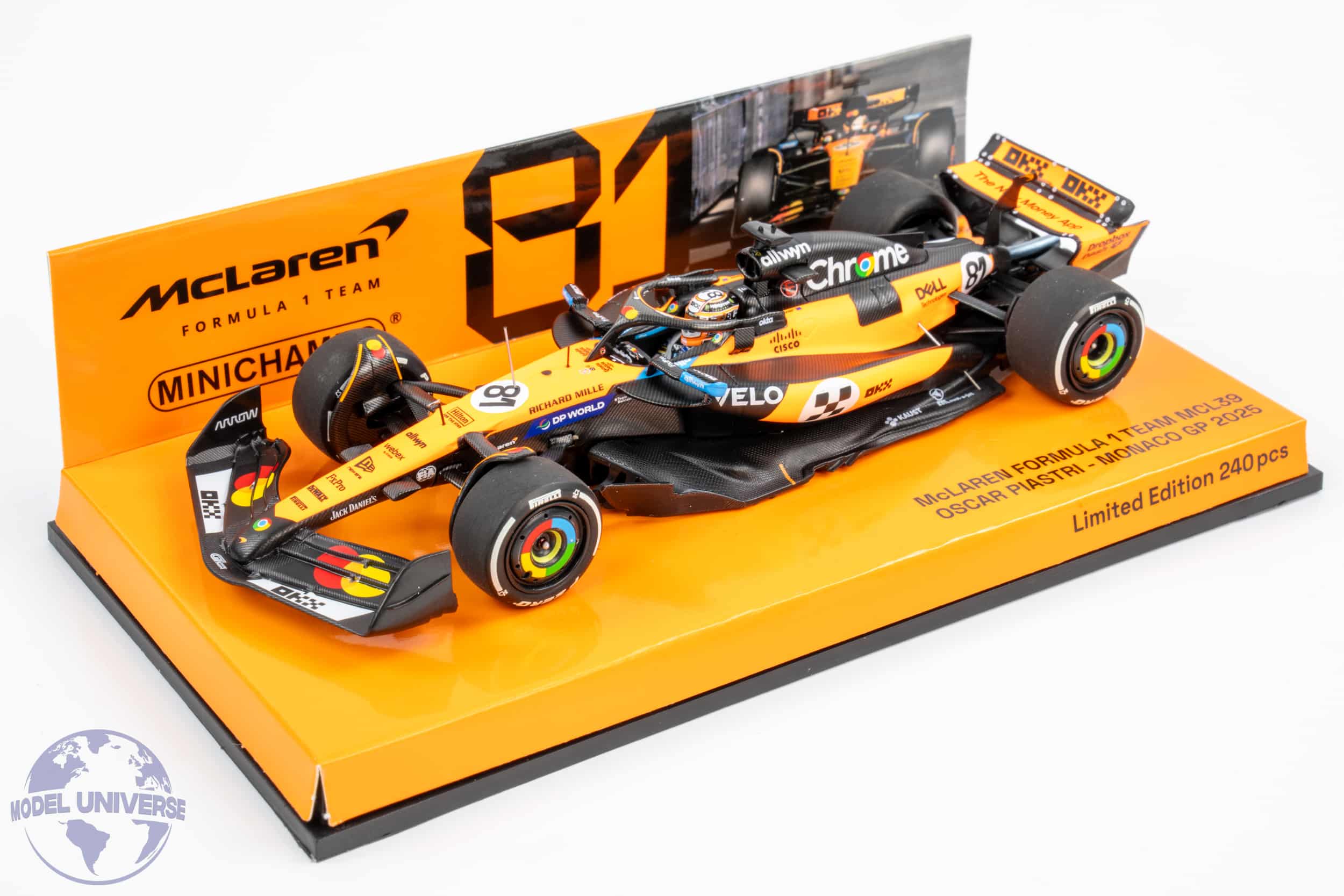Minichamps - 1:43 McLaren F1 MCL39 No.81 Oscar Piastri Monaco GP 2025 - Limited Edition Resin Model