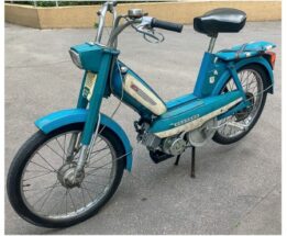 Norev - 1:18 1972 Peugeot 103 Motorbike - Blue - Diecast Motorbike Model