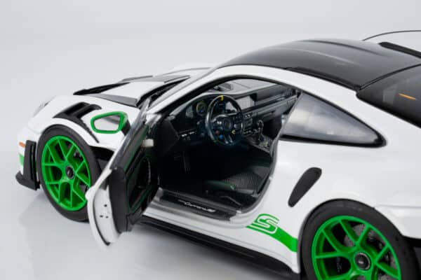 Norev 1:18 Porsche 911 (992) GT3 RS "Carrera RS Tribute" White and Python Green (187372) Diecast Model 11 Norev 1:18 Porsche 911 (992) GT3 RS "Carrera RS Tribute" White and Python Green (187372) Diecast Model