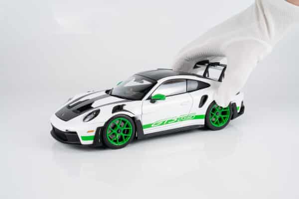 Norev 1:18 Porsche 911 (992) GT3 RS "Carrera RS Tribute" White and Python Green (187372) Diecast Model 10 Norev 1:18 Porsche 911 (992) GT3 RS "Carrera RS Tribute" White and Python Green (187372) Diecast Model
