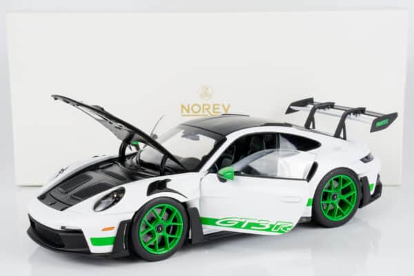 Norev 1:18 Porsche 911 (992) GT3 RS "Carrera RS Tribute" White and Python Green (187372) Diecast Model