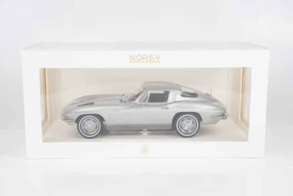 Norev 1:18 Chevrolet Corvette Sting Ray Sebring Silver Metallic 1963 (189052) Diecast Model 17 Norev 1:18 Chevrolet Corvette Sting Ray Sebring Silver Metallic 1963 (189052) Diecast Model