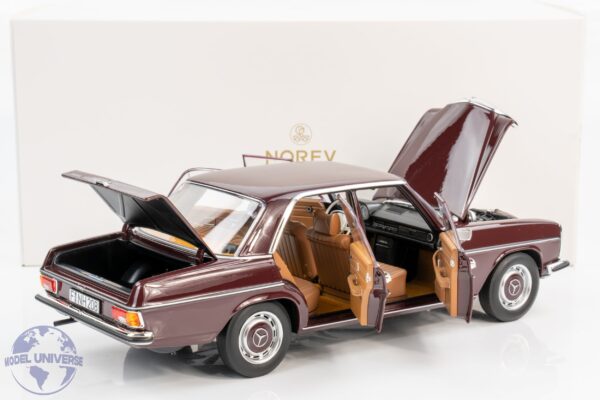 Norev - 1:18 Mercedes-Benz 200/8 Dark Reddish Brown 1968 (W115) - Diecast Model 13 Norev - 1:18 Mercedes-Benz 200/8 Dark Reddish Brown 1968 (W115) - Diecast Model