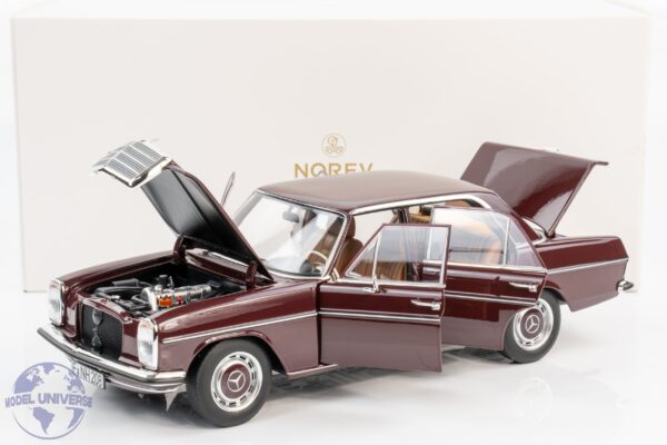 Norev - 1:18 Mercedes-Benz 200/8 Dark Reddish Brown 1968 (W115) - Diecast Model 12 Norev - 1:18 Mercedes-Benz 200/8 Dark Reddish Brown 1968 (W115) - Diecast Model
