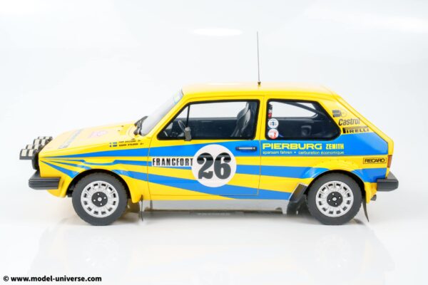 Otto - 1:18 Volkswagen Golf GTI Mk1 GR.2 Per Eklund Monte Carlo Rally 1980 - Limited Edition Resin Model 14 Otto - 1:18 Volkswagen Golf GTI Mk1 GR.2 Per Eklund Monte Carlo Rally 1980 - Limited Edition Resin Model