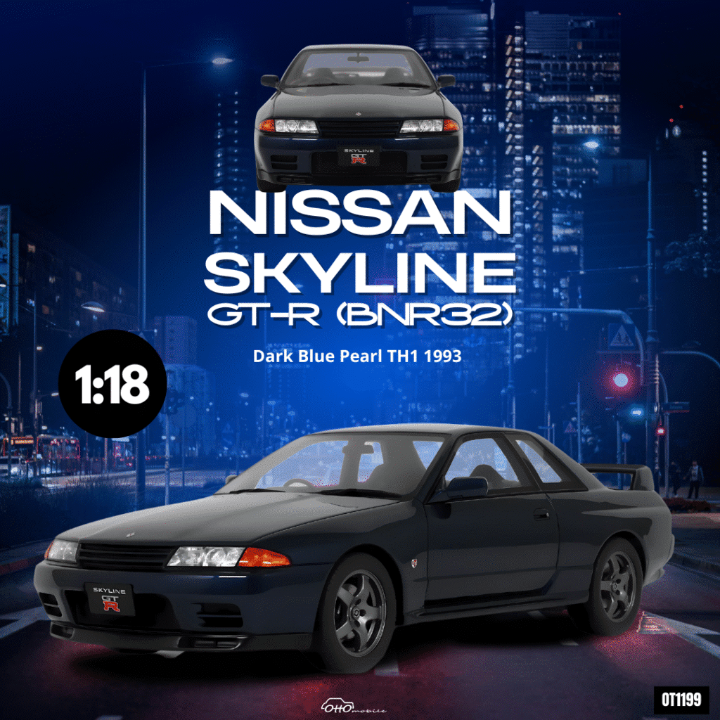 Pre-Order the Otto Mobile 1:18 Nissan Skyline GT-R (R32) 1993 in Dark Blue Pearl Resin Model