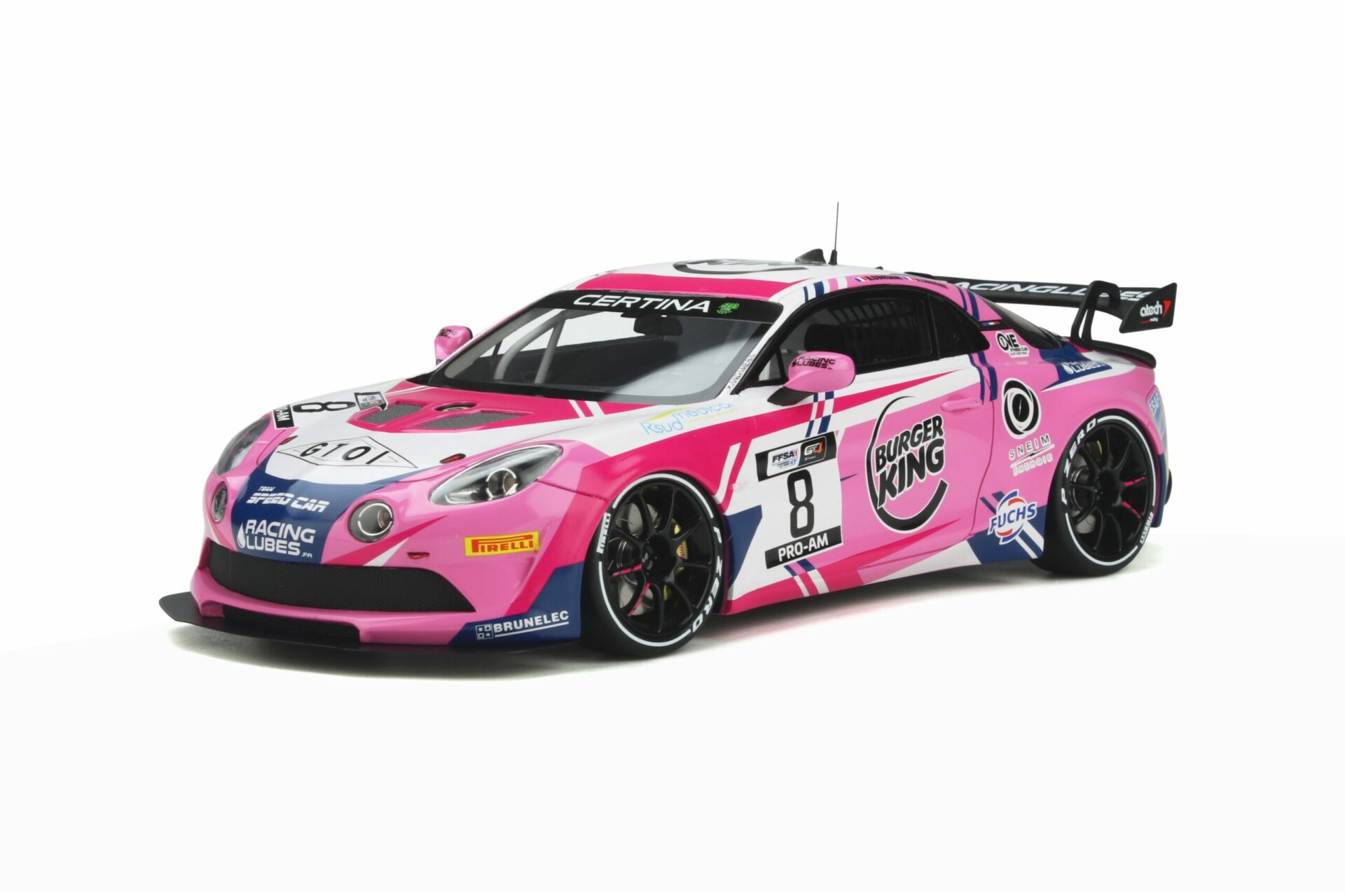 Otto Mobile 1:18 Alpine A110 GT4 Team Speed Pink Scale Model OT935