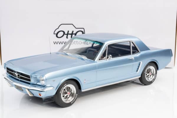 Otto Mobile - 1:12 Ford Mustang Hard Top 1965 Pony Blue - Limited Edition Resin Model