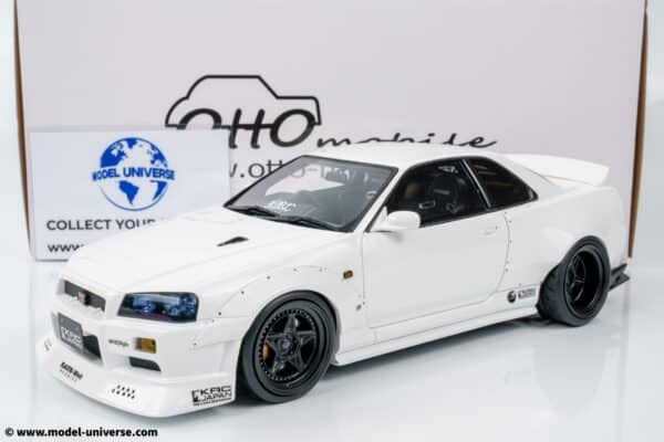 Otto Mobile - 1:18 Nissan Skyline GT-R (R34) KRC Body Kit Pearl White 2019 - Limited Edition Resin Model