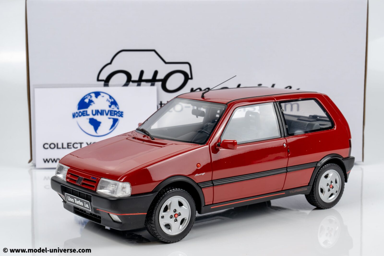 FIAT Uno Turbo i.e. ミニカー 1/18赤 Otto Mobile 1:18 Fiat Uno Turbo IE 1990 Racing Red Resin Model Now