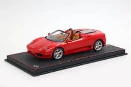 BBR - 1:18 Ferrari 360 Modena Spider Manual Gearbox Rosso Corsa Beige Interior - Limited Edition Resin Model with Showcase