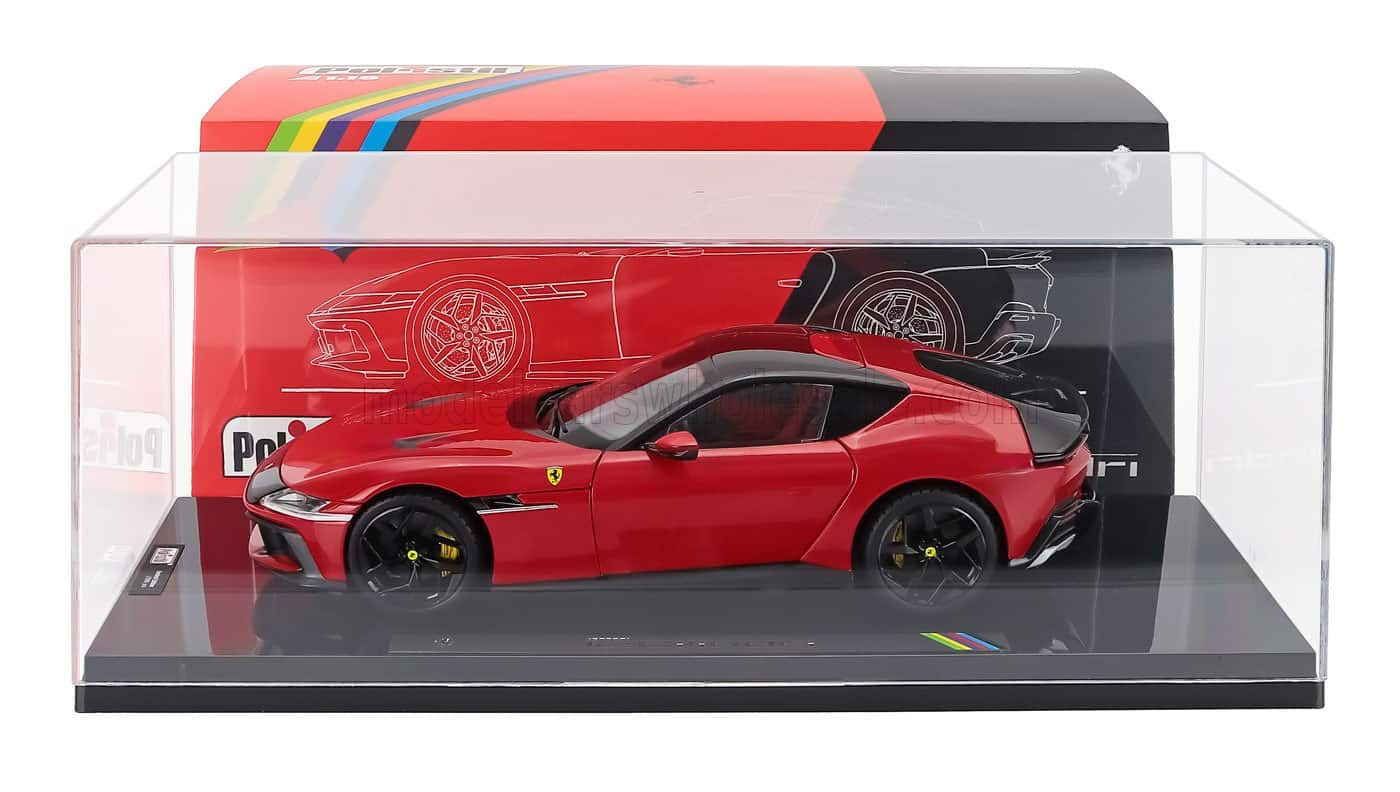 The Return of Polistil Model Car Brand 5 Polistil - 1:18 Ferrari 12Cilindri 2024 Rosso Corsa Red with Showcase - Limited Edition Diecast Model