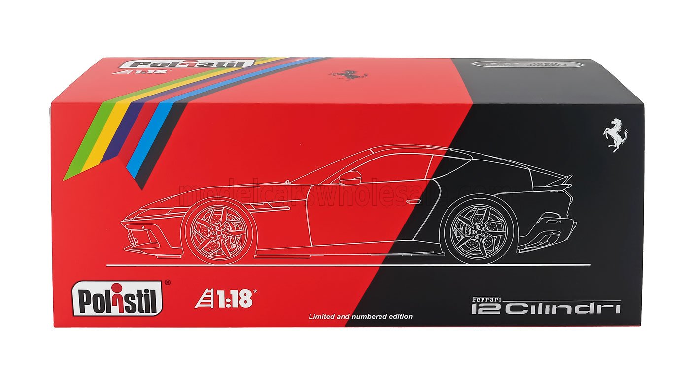 Polistil 1:18 Ferrari 12Cilindri 2024 Rosso Corsa Red with Showcase (18FE02010-HC) Limited Edition Diecast Model 14 Polistil - 1:18 Ferrari 12Cilindri 2024 Rosso Corsa Red with Showcase - Limited Edition Diecast Model