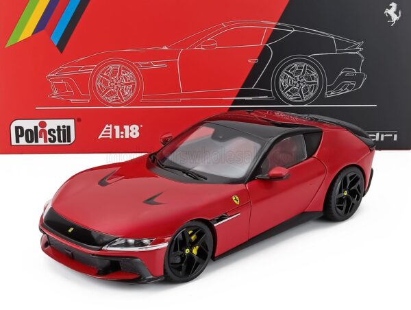 Polistil - 1:18 Ferrari 12Cilindri 2024 Rosso Corsa Red with Showcase - Limited Edition Diecast Model