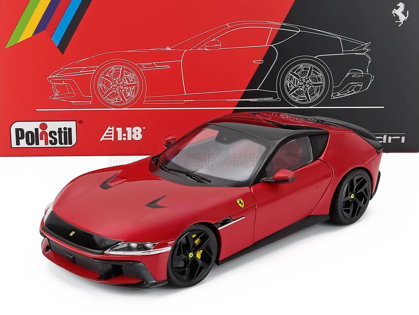 Polistil 1:18 Ferrari 12Cilindri 2024 Rosso Corsa Red with Showcase (18FE02010-HC) Limited Edition Diecast Model 2 Polistil - 1:18 Ferrari 12Cilindri 2024 Rosso Corsa Red with Showcase - Limited Edition Diecast Model