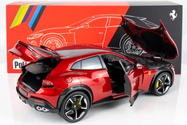 Polistil - 1:18 Ferrari Purosangue 2022 Metallic Red and Dark Interior with Showcase - Limited Edition Diecast Model 14 Polistil - 1:18 Ferrari Purosangue 2022 Metallic Red and Dark Interior with Showcase - Limited Edition Diecast Model