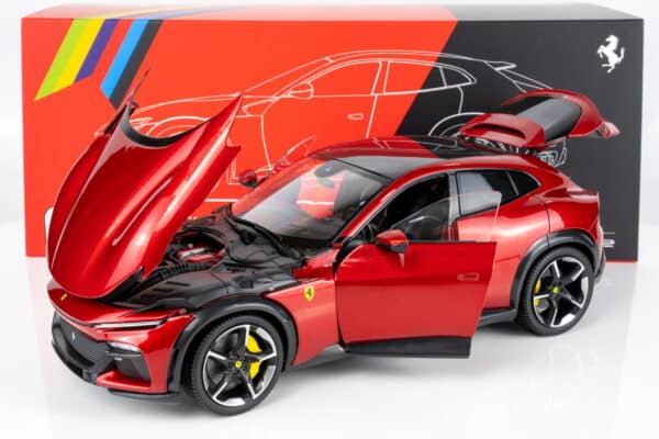 Polistil - 1:18 Ferrari Purosangue 2022 Metallic Red and Dark Interior with Showcase - Limited Edition Diecast Model