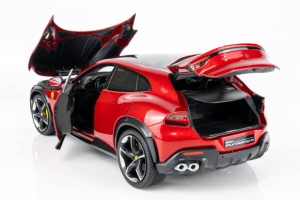 Polistil - 1:18 Ferrari Purosangue 2022 Metallic Red and Dark Interior with Showcase - Limited Edition Diecast Model 22 Polistil - 1:18 Ferrari Purosangue 2022 Metallic Red and Dark Interior with Showcase - Limited Edition Diecast Model