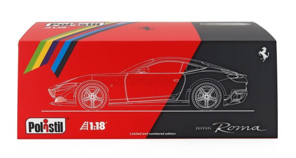 Polistil 1:18 Ferrari Roma 2019 Rosso Corsa Red with Showcase (18FE02040-HC) Limited Edition Diecast Model 25 Polistil 1:18 Ferrari Roma 2019 Rosso Corsa Red with Showcase (18FE02040-HC) Limited Edition Diecast Model
