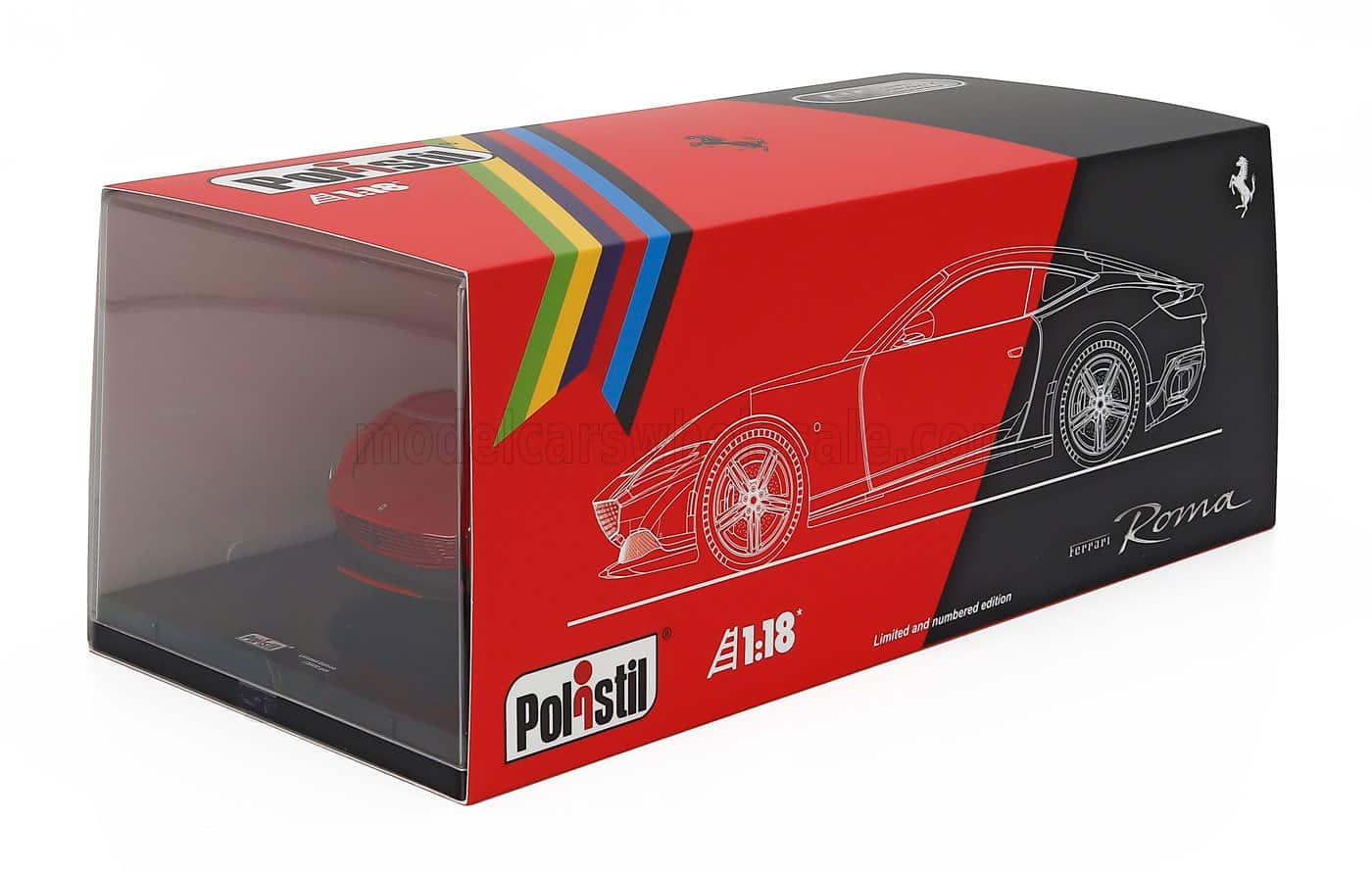 Polistil 1:18 Ferrari Roma 2019 Rosso Corsa Red with Showcase (18FE02040-HC) Limited Edition Diecast Model 13 Polistil 1:18 Ferrari Roma 2019 Rosso Corsa Red with Showcase (18FE02040-HC) Limited Edition Diecast Model - Image 13