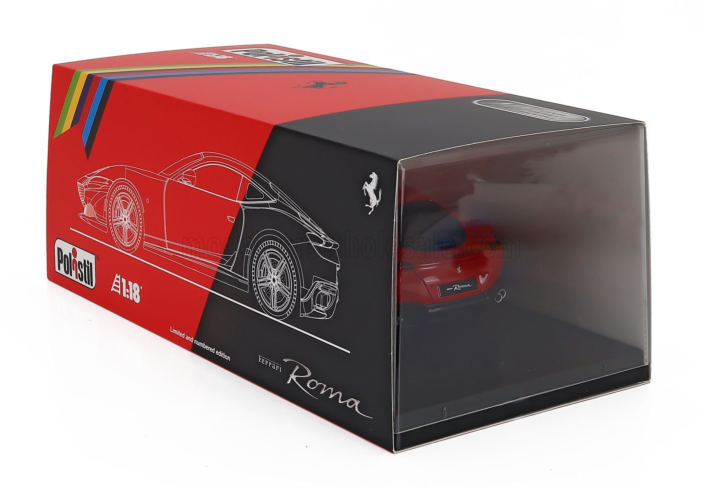 Polistil 1:18 Ferrari Roma 2019 Rosso Corsa Red with Showcase (18FE02040-HC) Limited Edition Diecast Model 14 Polistil 1:18 Ferrari Roma 2019 Rosso Corsa Red with Showcase (18FE02040-HC) Limited Edition Diecast Model - Image 14