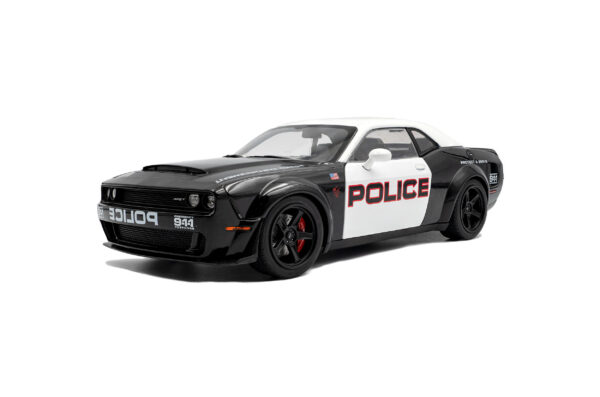 Solido 1:18 Dodge Challenger R/T Scat Pack Highway Police 2023 Black/White (S1805715) Diecast Model