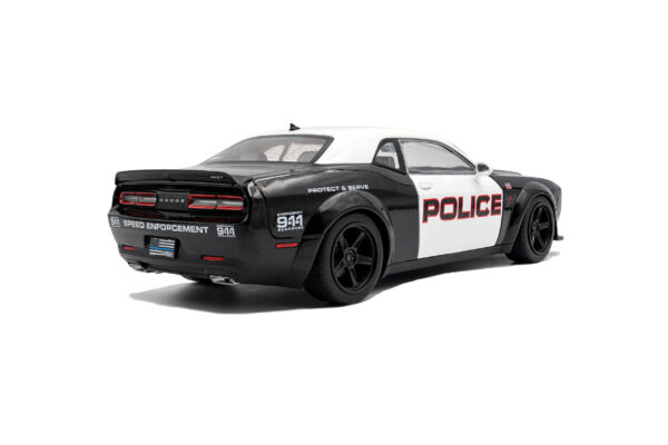 Alternative view of Solido 1:18 Dodge Challenger R/T Scat Pack Highway Police 2023 Black/White (S1805715) Diecast Model