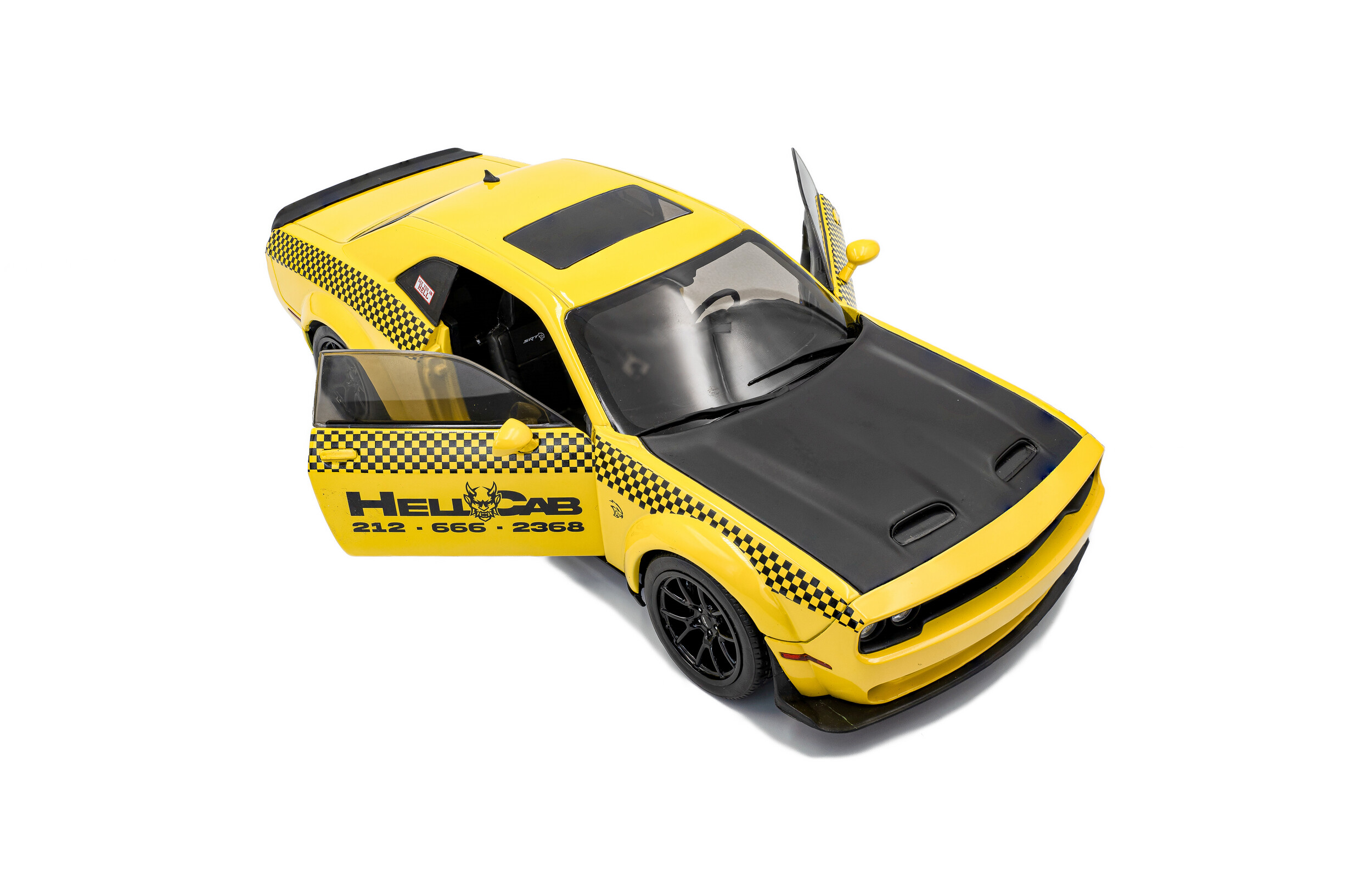 Solido 1:18 Dodge Challenger SRT Hellcat Redeye Widebody NYC Hellcab 2023 Yellow (S1805716) Diecast Model 3 Solido 1:18 Dodge Challenger SRT Hellcat Redeye Widebody NYC Hellcab 2023 Yellow (S1805716) Diecast Model - Image 3