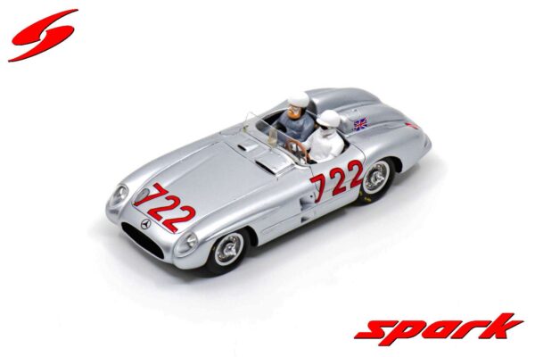 spark - 1:43 mercedes benz 300 slr #722 winner mille miglia 1955 s. moss/d. jenkinson w/figure