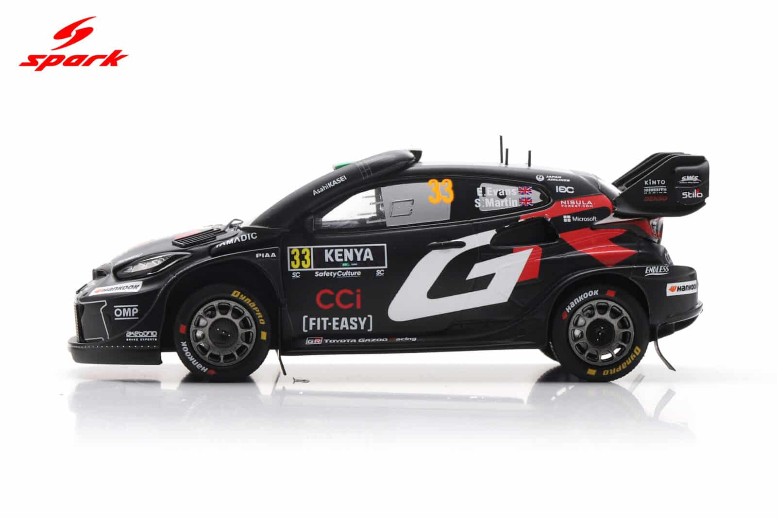 Spark 1:43 Toyota GR Yaris Rally1 No.33 Elfyn Evans Winner Safari